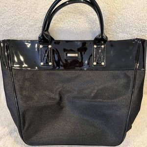Versace Parfums Black Tote Shoulder Shopper Travel Bag Ex Large